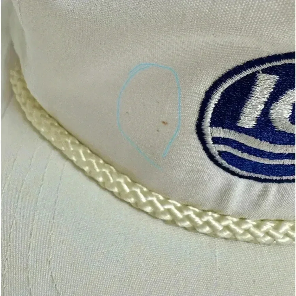 Vintage ICI White Rope Hat Cap Snap Back Trucker Hat Sportcap